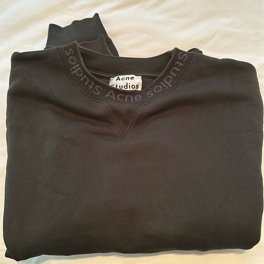 Acne Studios Logo Rib Sweatshirt in Dark green in Size L